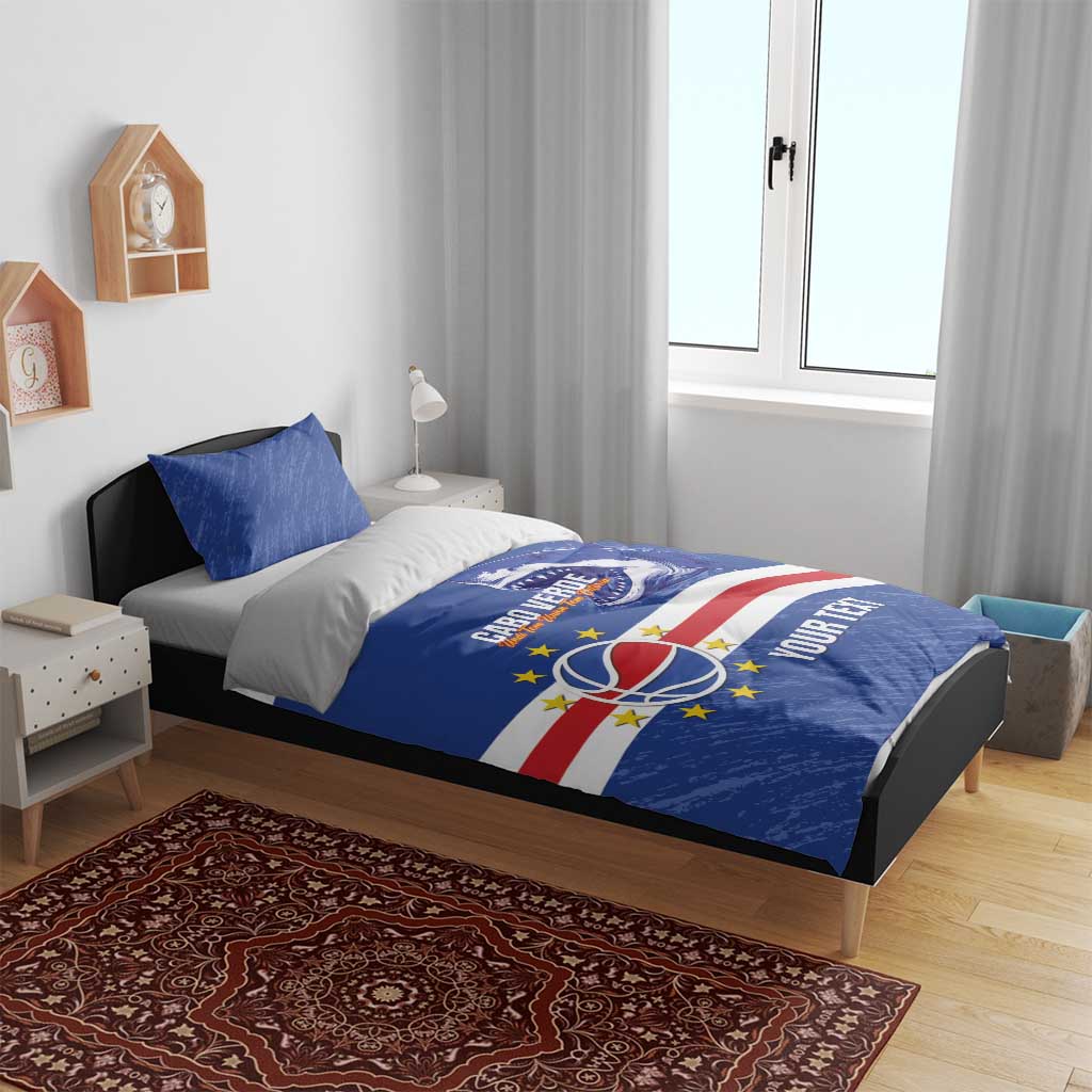 Afro Basketball Custom Cape Verde Bedding Set Come On Blue Sharks LT14