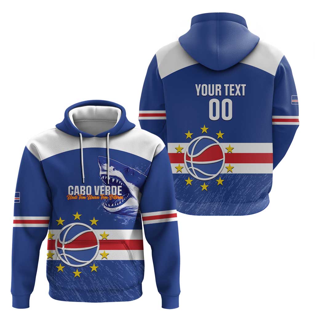 Cape Verde Basketball Custom Hoodie Come On Blue Sharks LT14