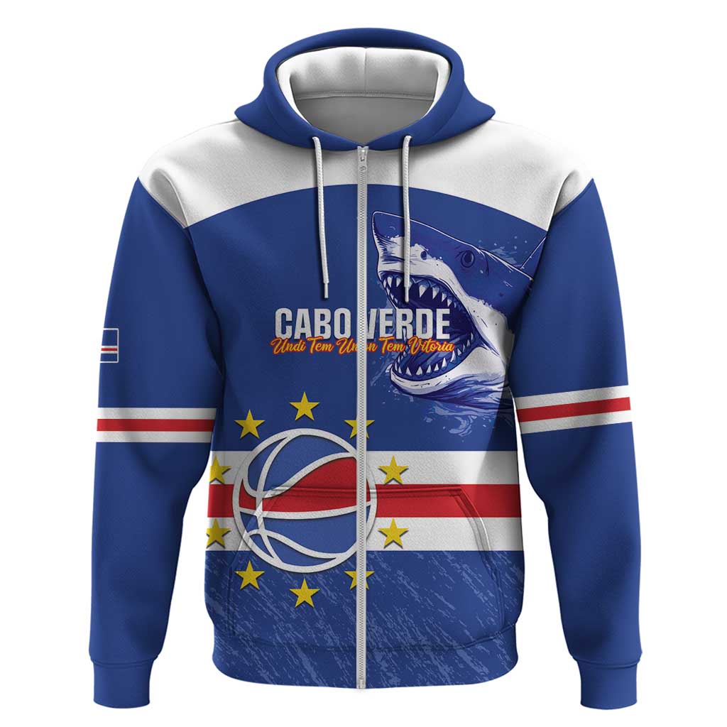 Cape Verde Basketball Custom Hoodie Come On Blue Sharks LT14