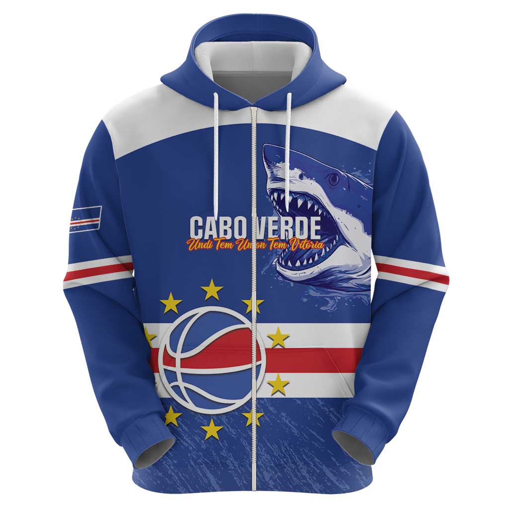 Cape Verde Basketball Custom Hoodie Come On Blue Sharks LT14