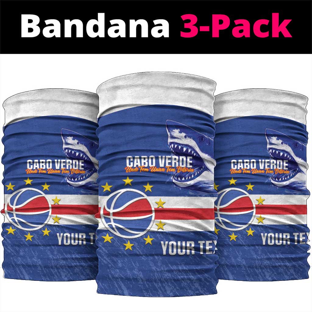 Cape Verde Basketball Custom Neck Gaiter Come On Blue Sharks LT14