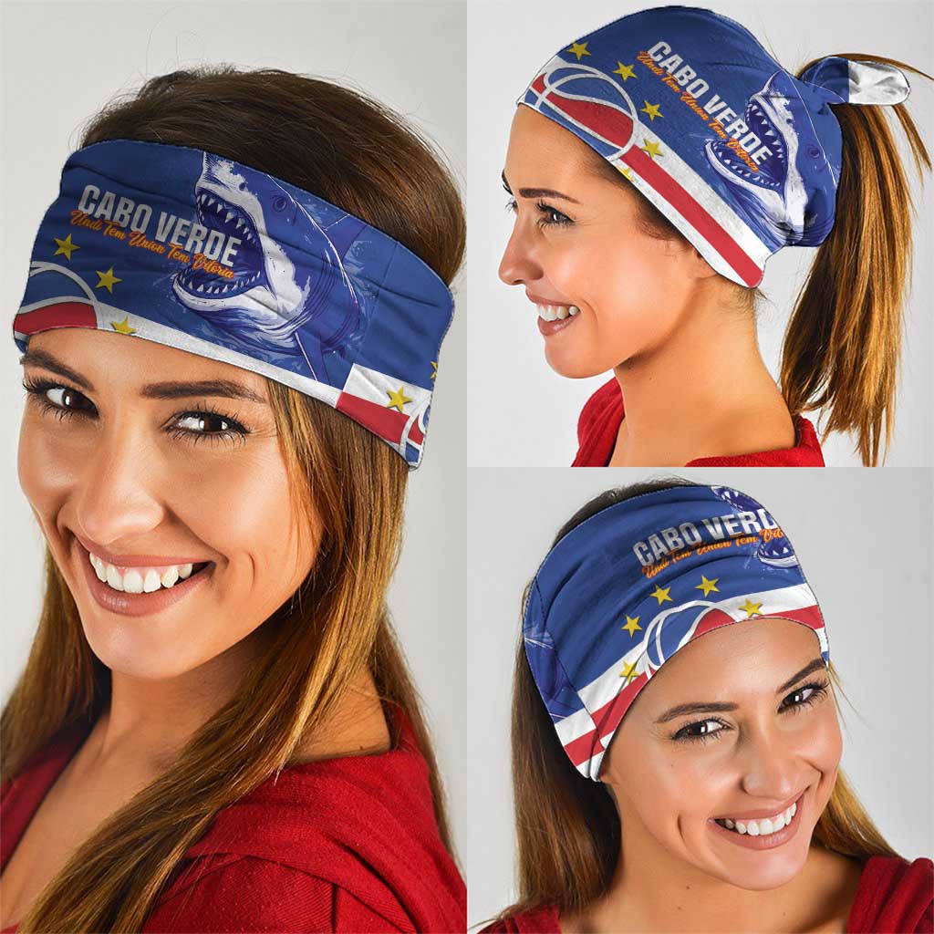 Cape Verde Basketball Custom Neck Gaiter Come On Blue Sharks LT14