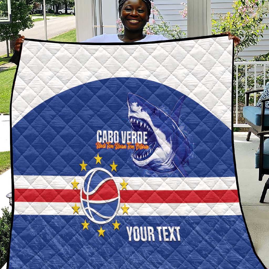 Afro Basketball Custom Cape Verde Quilt Come On Blue Sharks LT14