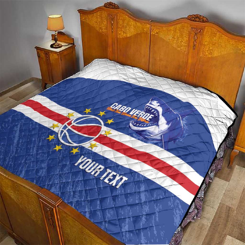 Afro Basketball Custom Cape Verde Quilt Come On Blue Sharks LT14