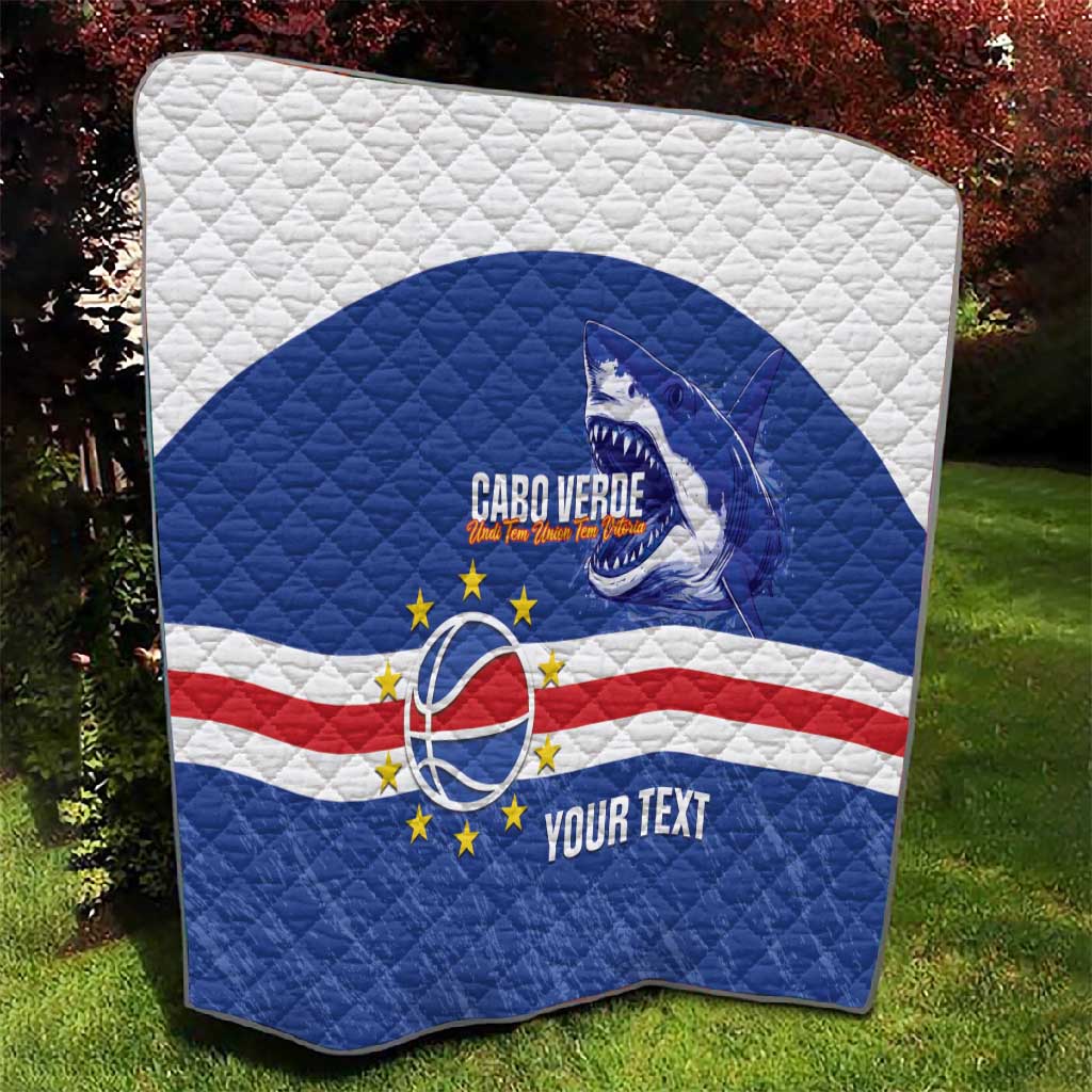 Afro Basketball Custom Cape Verde Quilt Come On Blue Sharks LT14