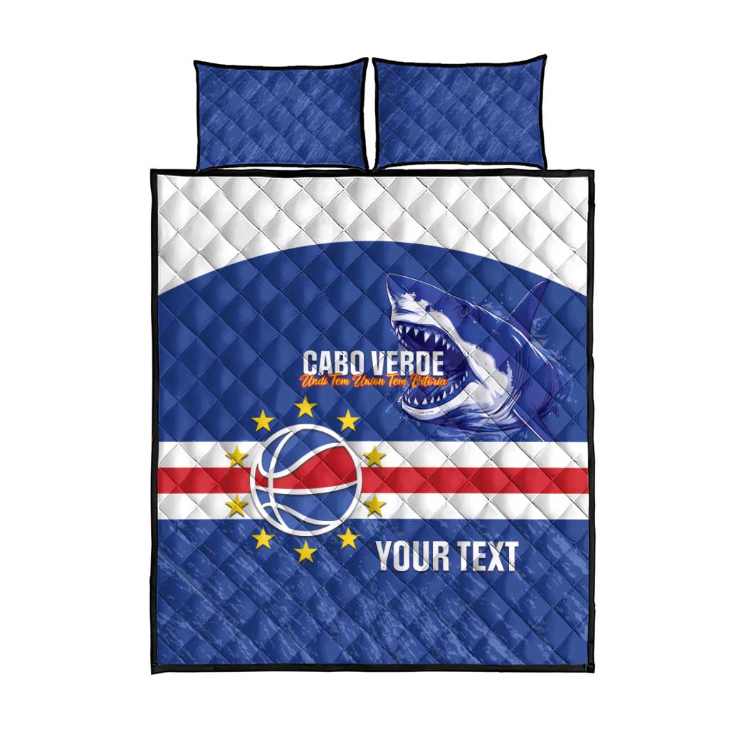 Afro Basketball Custom Cape Verde Quilt Bed Set Come On Blue Sharks LT14