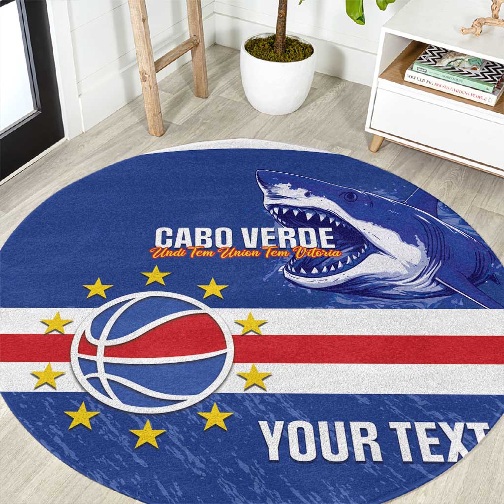 Afro Basketball Custom Cape Verde Round Carpet Come On Blue Sharks LT14