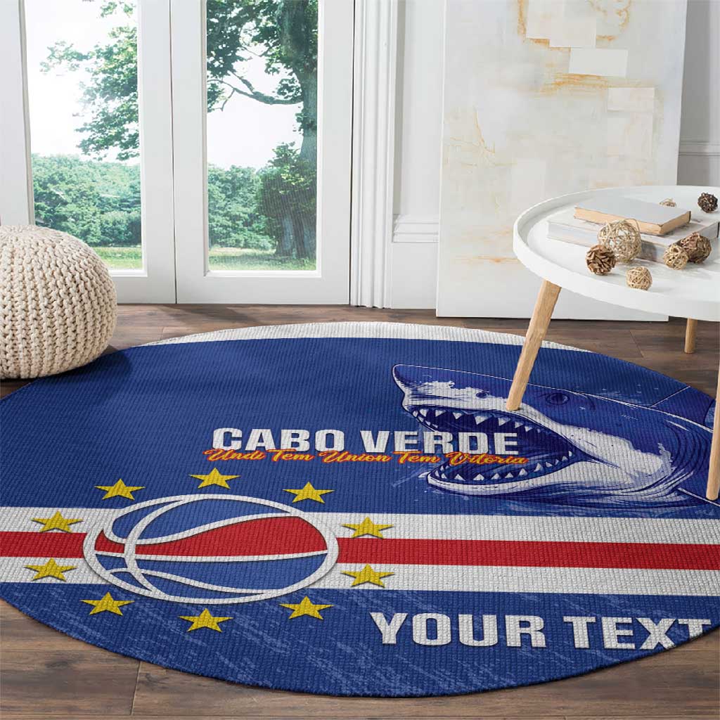 Afro Basketball Custom Cape Verde Round Carpet Come On Blue Sharks LT14