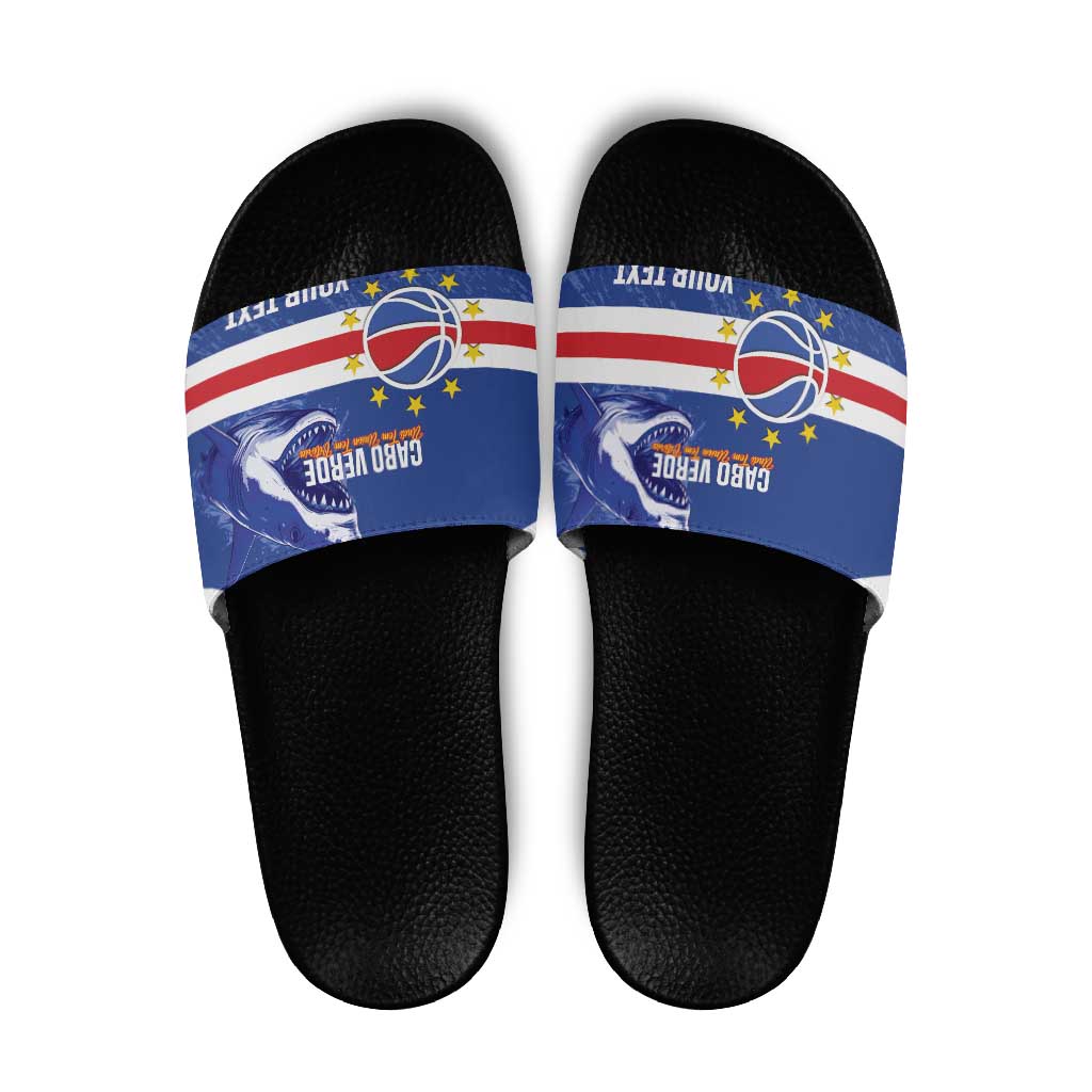 Cape Verde Basketball Custom Slide Sandals Come On Blue Sharks LT14