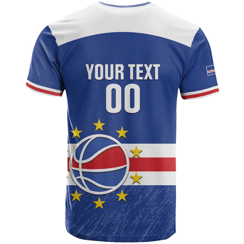 Afro Basketball Custom Cape Verde T shirt Come On Blue Sharks LT14