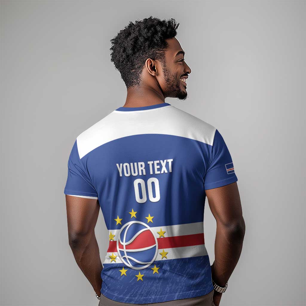 Afro Basketball Custom Cape Verde T shirt Come On Blue Sharks LT14