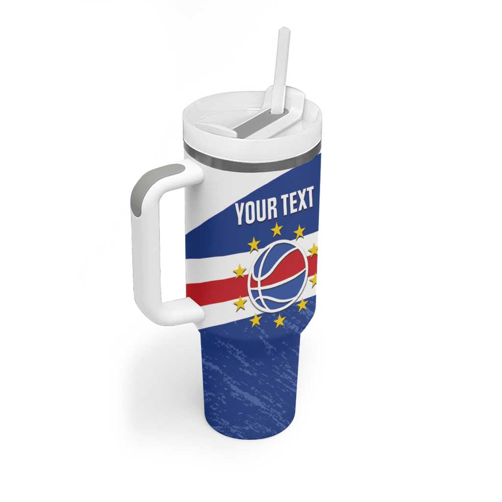 Afro Basketball Custom Cape Verde Tumbler With Handle Come On Blue Sharks LT14