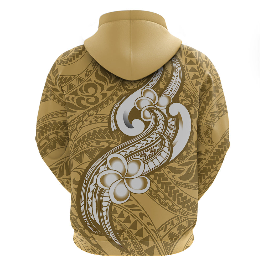 Polynesia Hoodie Plumeria With Tribal Pattern Yellow Pastel Vibes LT14