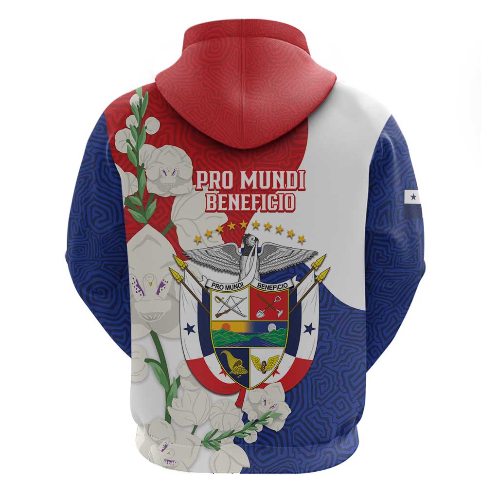 Panama Independence Day Hoodie Harpy Eagle With Mola Pattern - Flag Style LT14