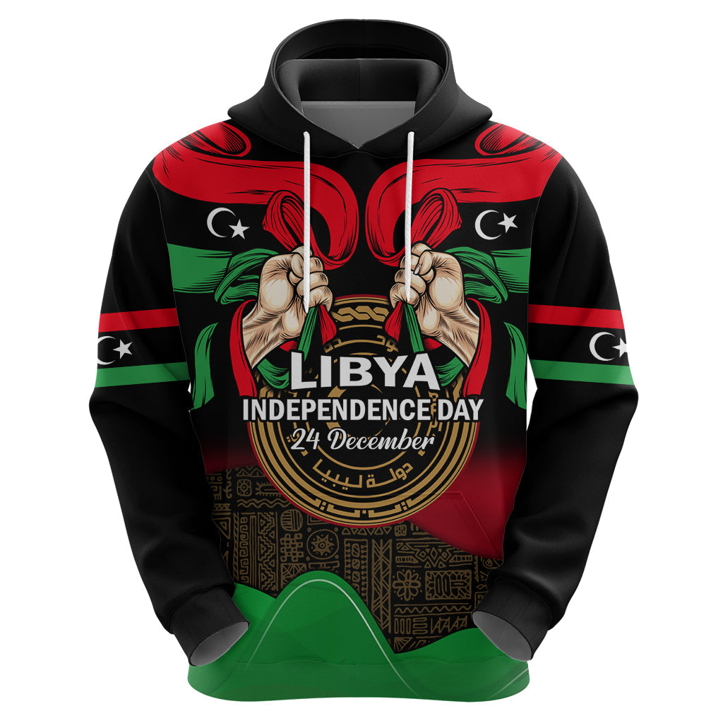 Libya Independence Day Hoodie Happy 24 December African Pattern Flag Style LT14