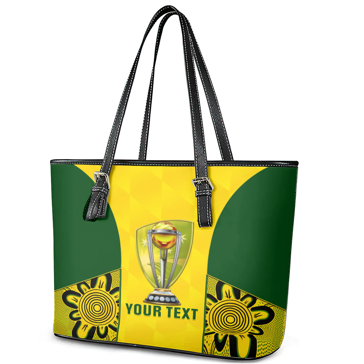 Custom Australia Cricket Leather Tote Bag World Cup Go Champions 2023 Indigenous LT14