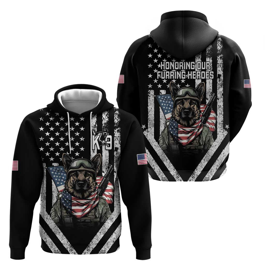 USA National K9 Veterans Day Hoodie Honoring Our Furring Heroes LT14