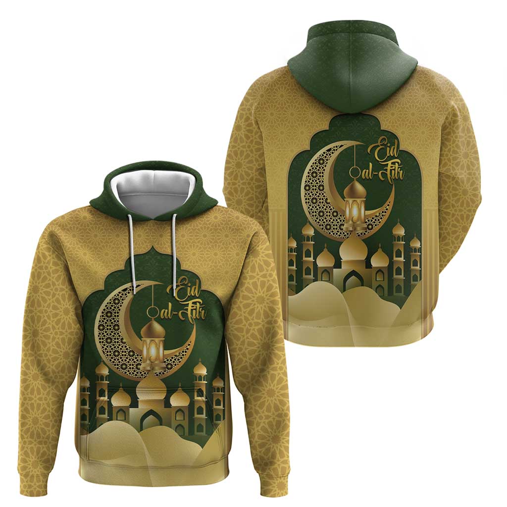 Eid al-Fitr Hoodie Khair Mubarak Islamic Pattern LT14