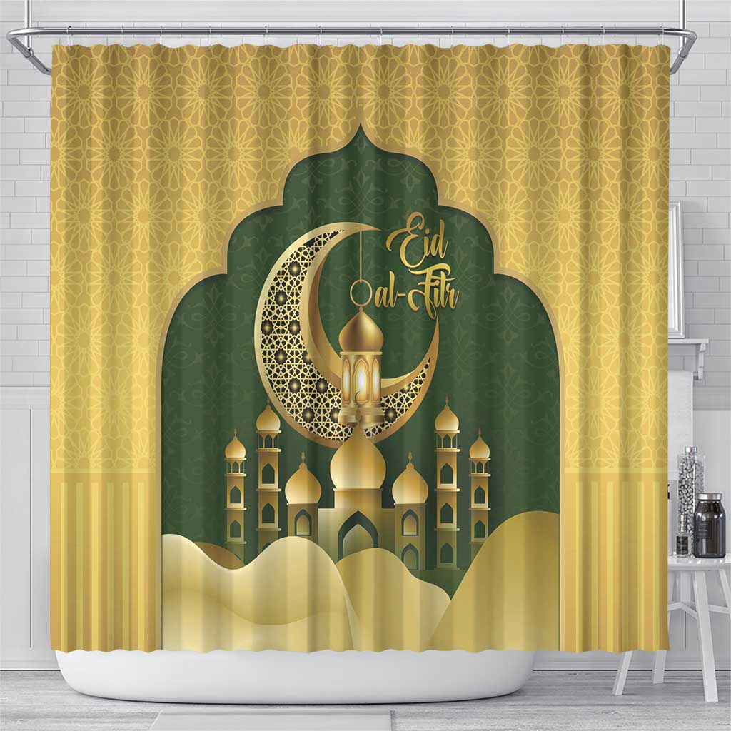 Eid al-Fitr Shower Curtain Khair Mubarak Islamic Pattern LT14