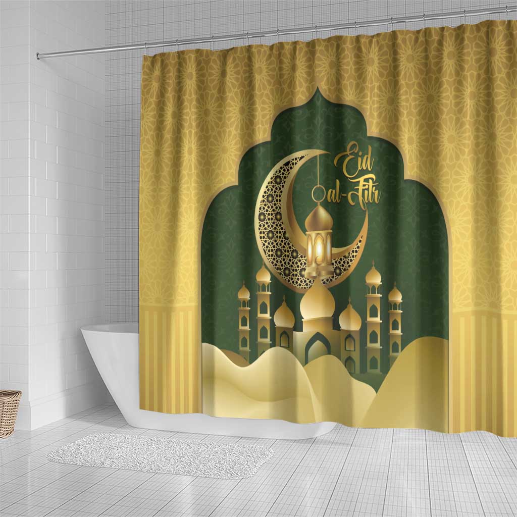 Eid al-Fitr Shower Curtain Khair Mubarak Islamic Pattern LT14
