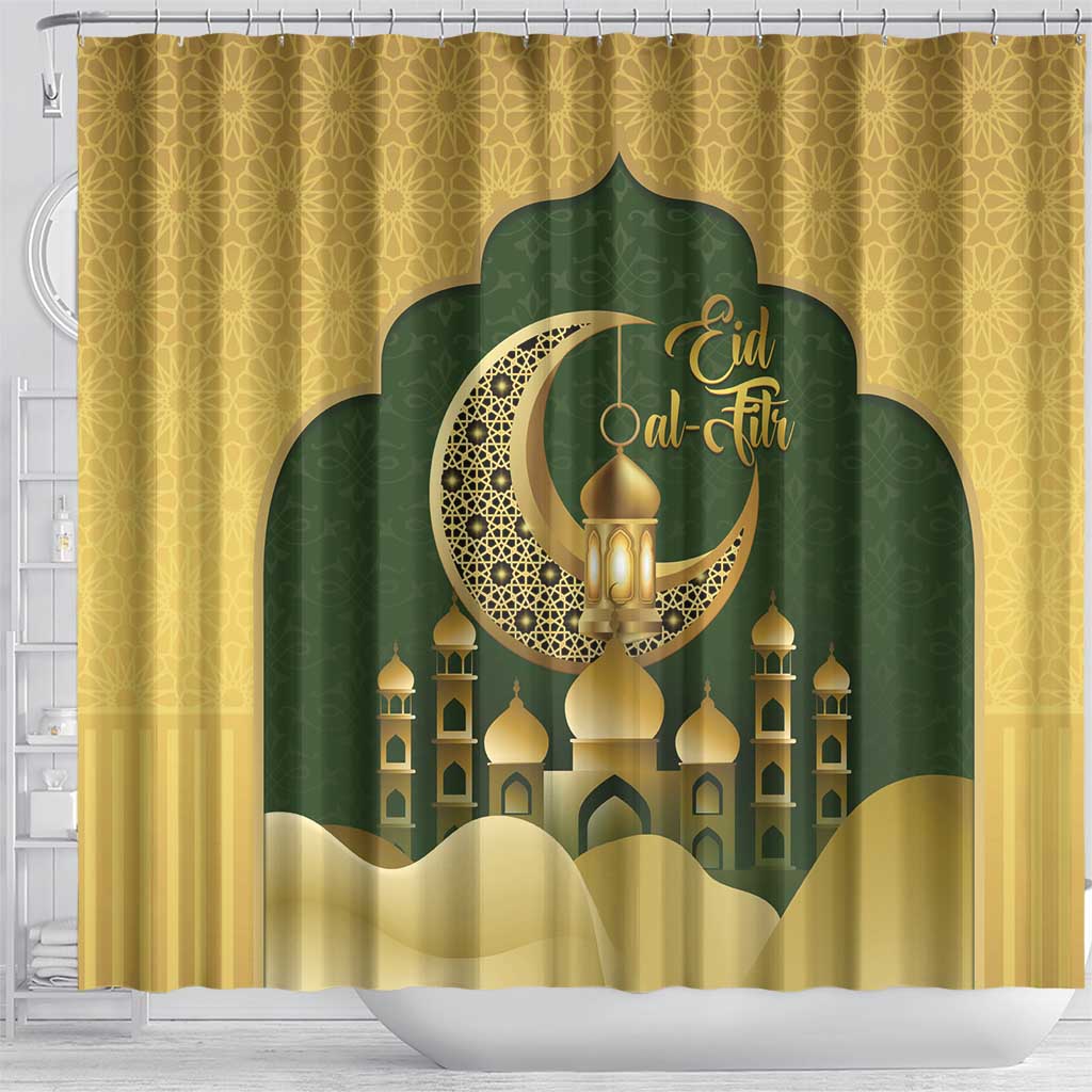 Eid al-Fitr Shower Curtain Khair Mubarak Islamic Pattern LT14