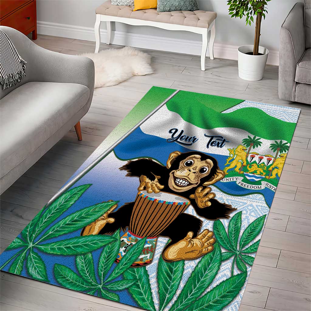 Personalised Afro Sierra Leone Area Rug Chimp With Drum - Happy Independence Day LT14