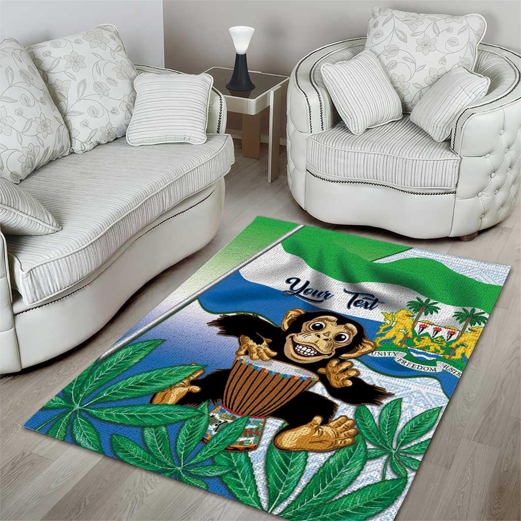 Personalised Afro Sierra Leone Area Rug Chimp With Drum - Happy Independence Day LT14