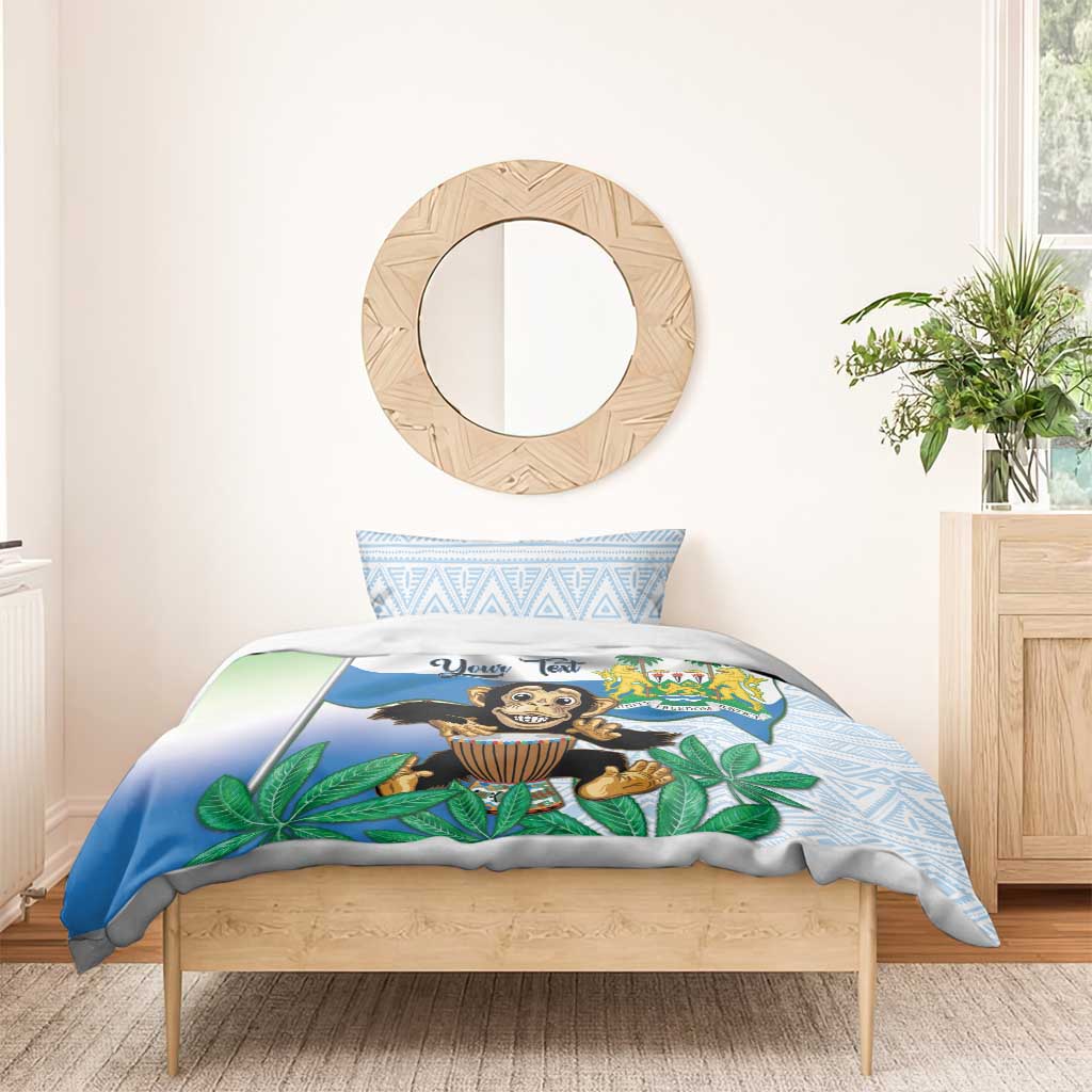Personalised Afro Sierra Leone Bedding Set Chimp With Drum - Happy Independence Day LT14