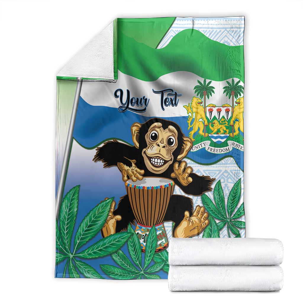 Personalised Afro Sierra Leone Blanket Chimp With Drum - Happy Independence Day LT14