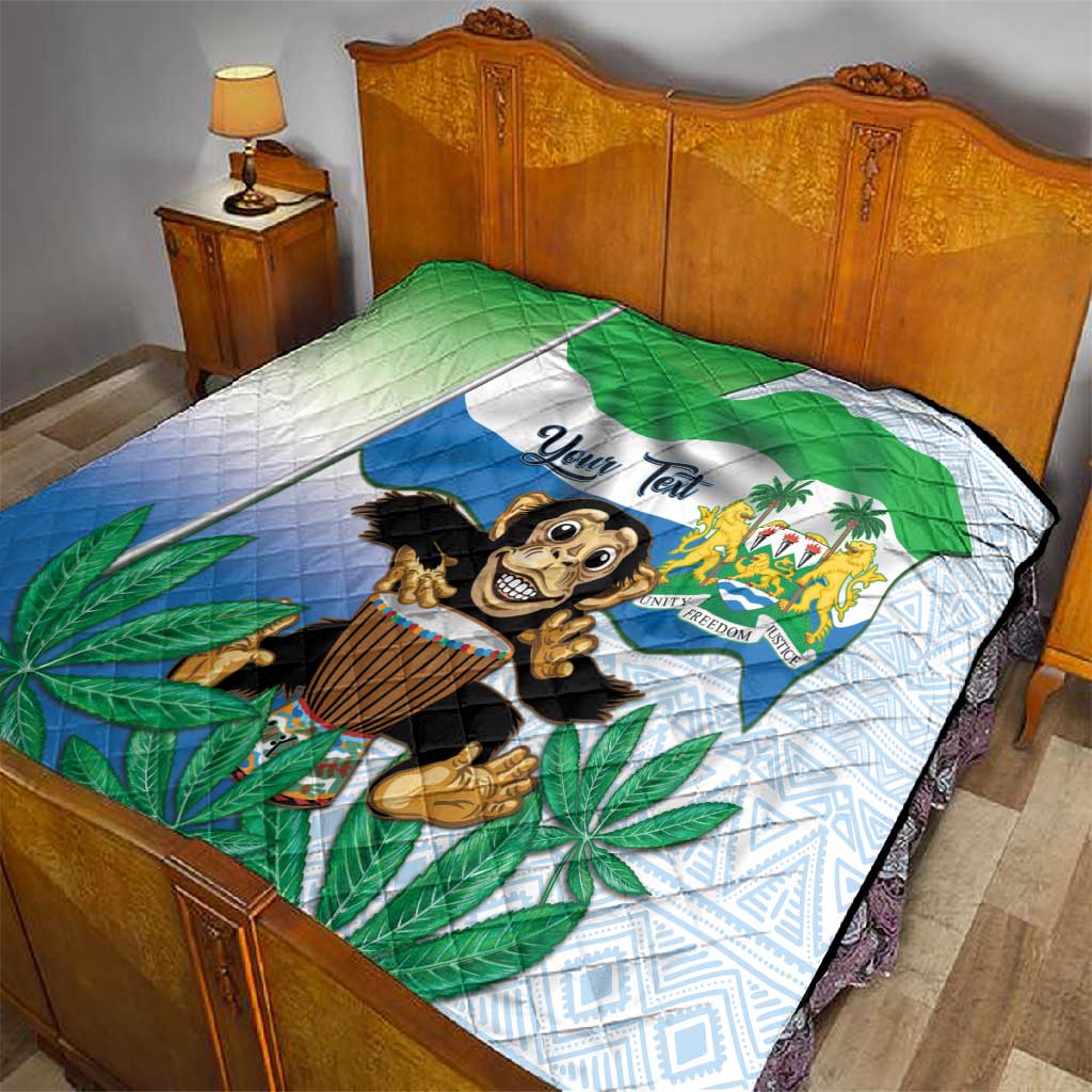 Personalised Afro Sierra Leone Quilt Chimp With Drum - Happy Independence Day LT14
