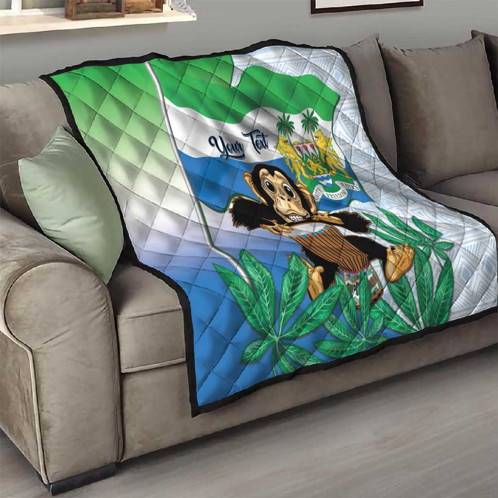 Personalised Afro Sierra Leone Quilt Chimp With Drum - Happy Independence Day LT14