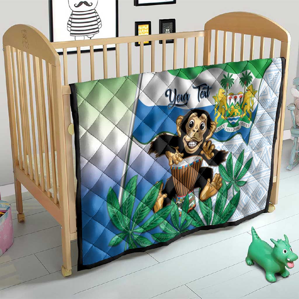 Personalised Afro Sierra Leone Quilt Chimp With Drum - Happy Independence Day LT14