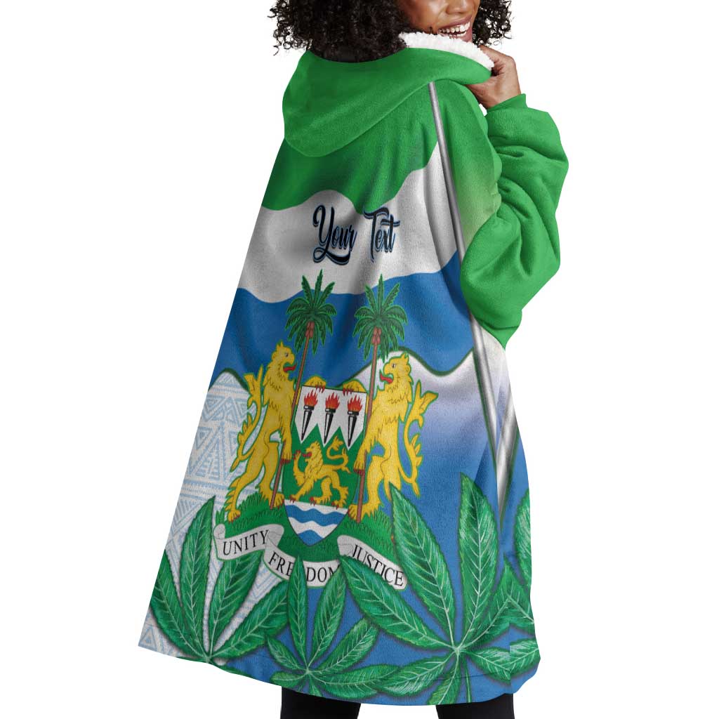 Personalised Afro Sierra Leone Wearable Blanket Hoodie Chimp With Drum - Happy Independence Day LT14