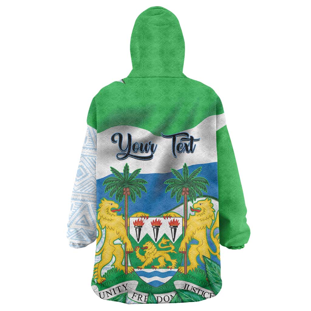 Personalised Afro Sierra Leone Wearable Blanket Hoodie Chimp With Drum - Happy Independence Day LT14