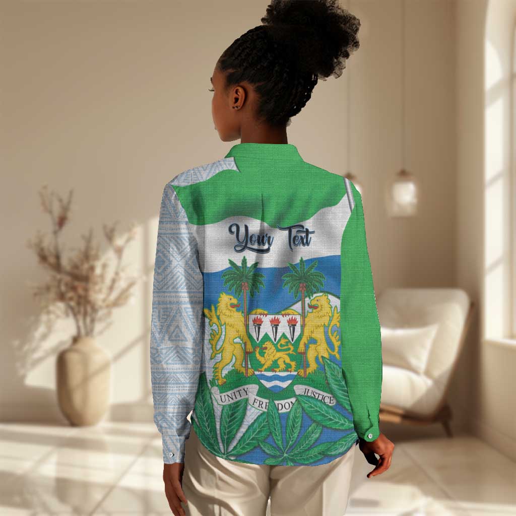 Personalised Afro Sierra Leone Women Casual Shirt Chimp With Drum - Happy Independence Day LT14