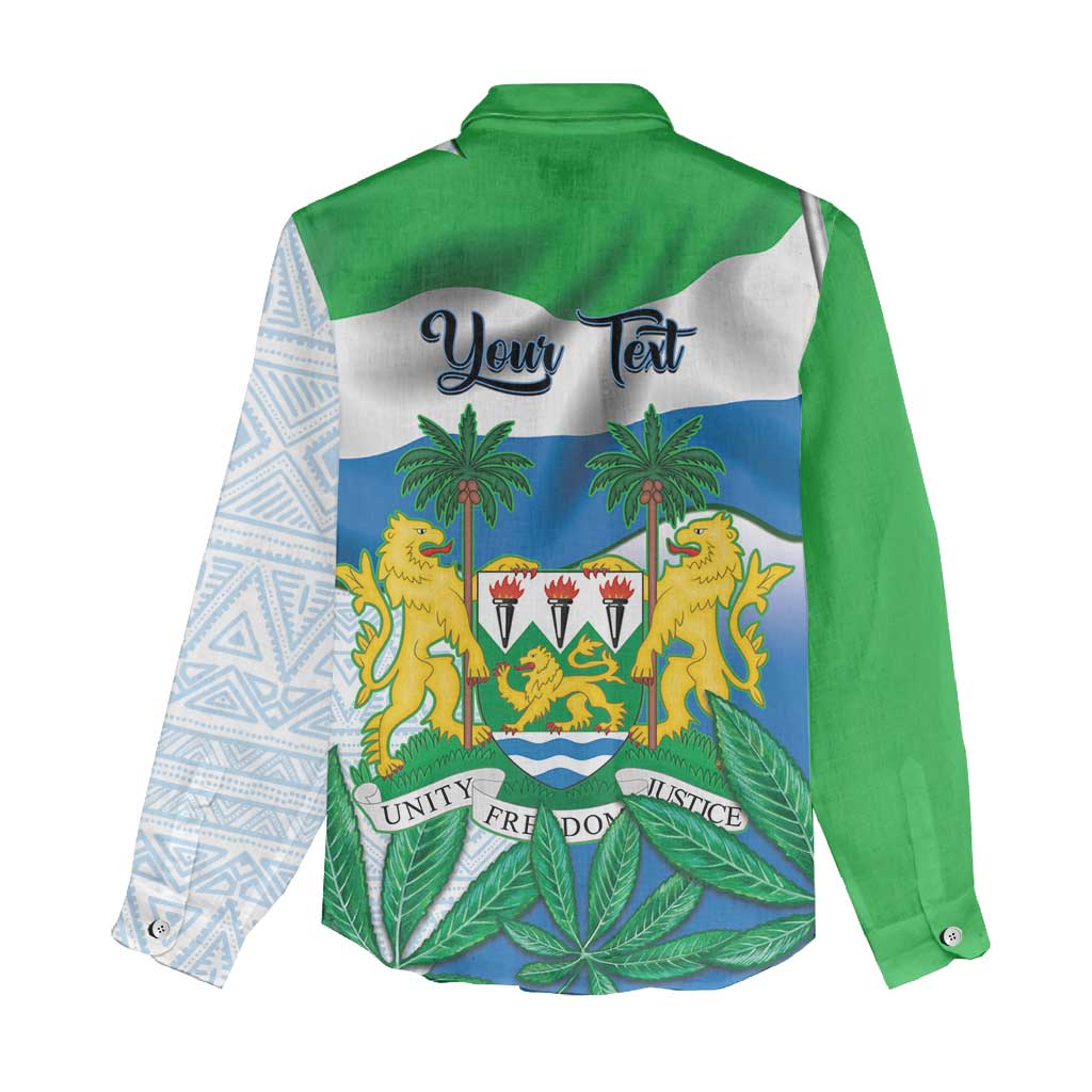 Personalised Afro Sierra Leone Women Casual Shirt Chimp With Drum - Happy Independence Day LT14