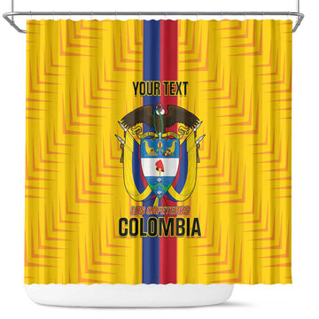 Custom Colombia Football Shower Curtain Vamos Los Cafeteros LT14