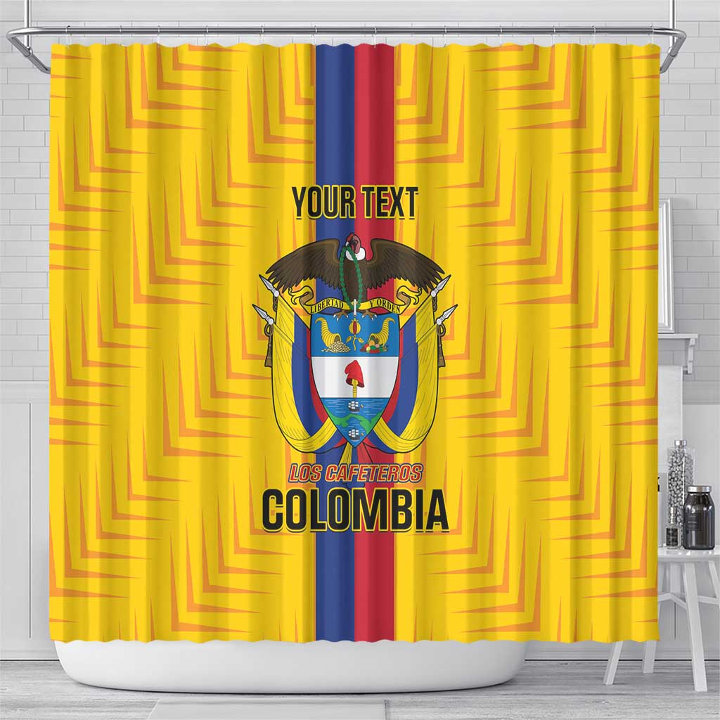 Custom Colombia Football Shower Curtain Vamos Los Cafeteros LT14