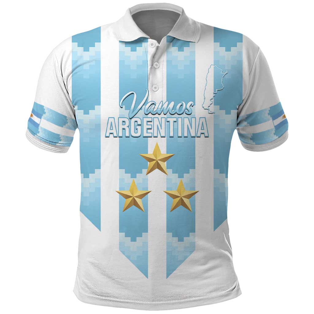 Custom Argentina Football Polo Shirt Vamos La Albiceleste LT14