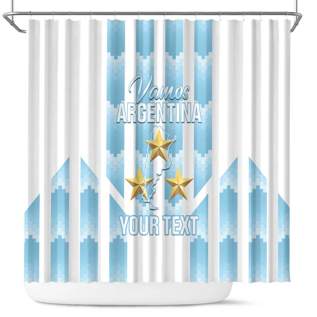 Custom Argentina Football Shower Curtain Vamos La Albiceleste LT14