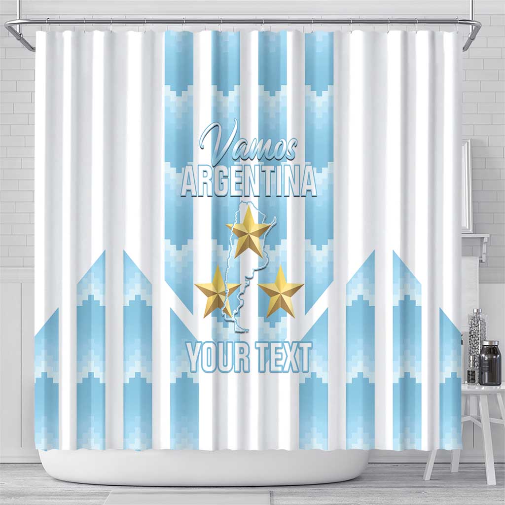 Custom Argentina Football Shower Curtain Vamos La Albiceleste LT14