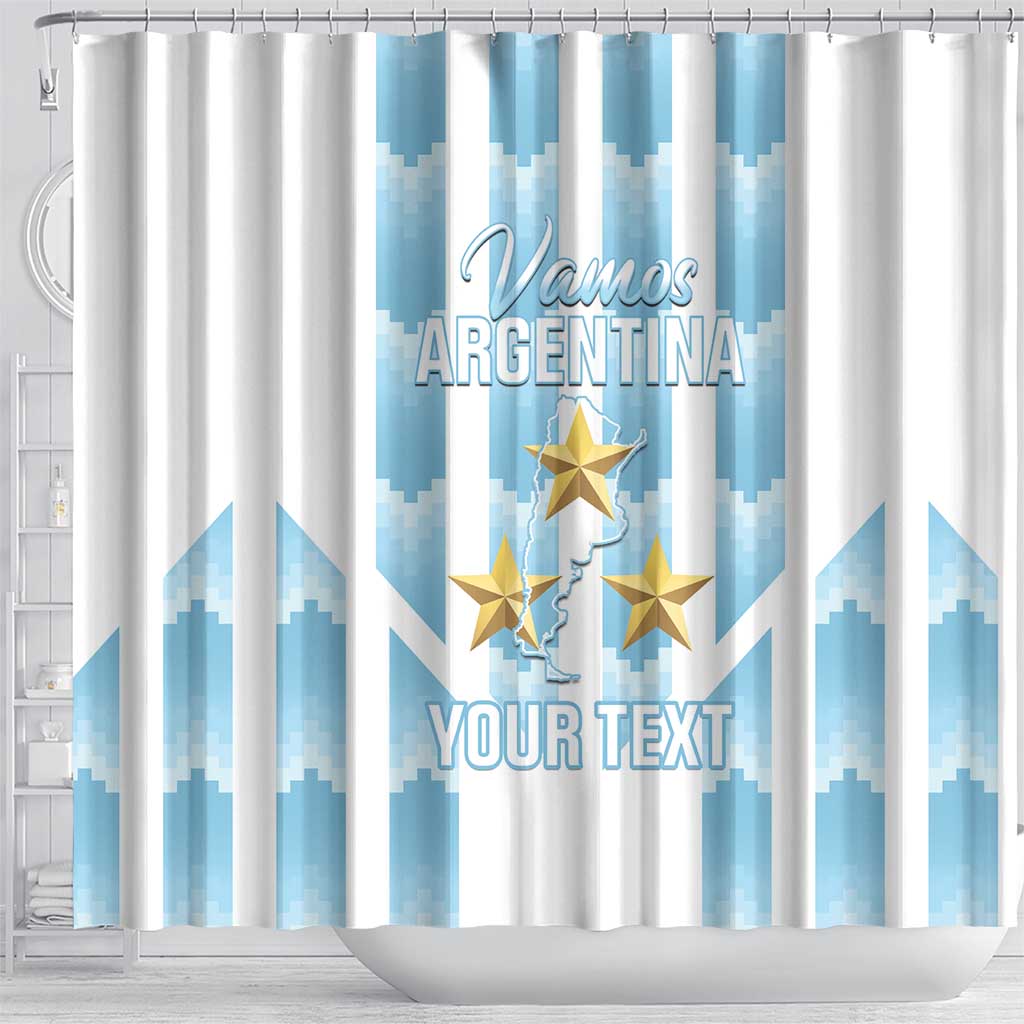 Custom Argentina Football Shower Curtain Vamos La Albiceleste LT14