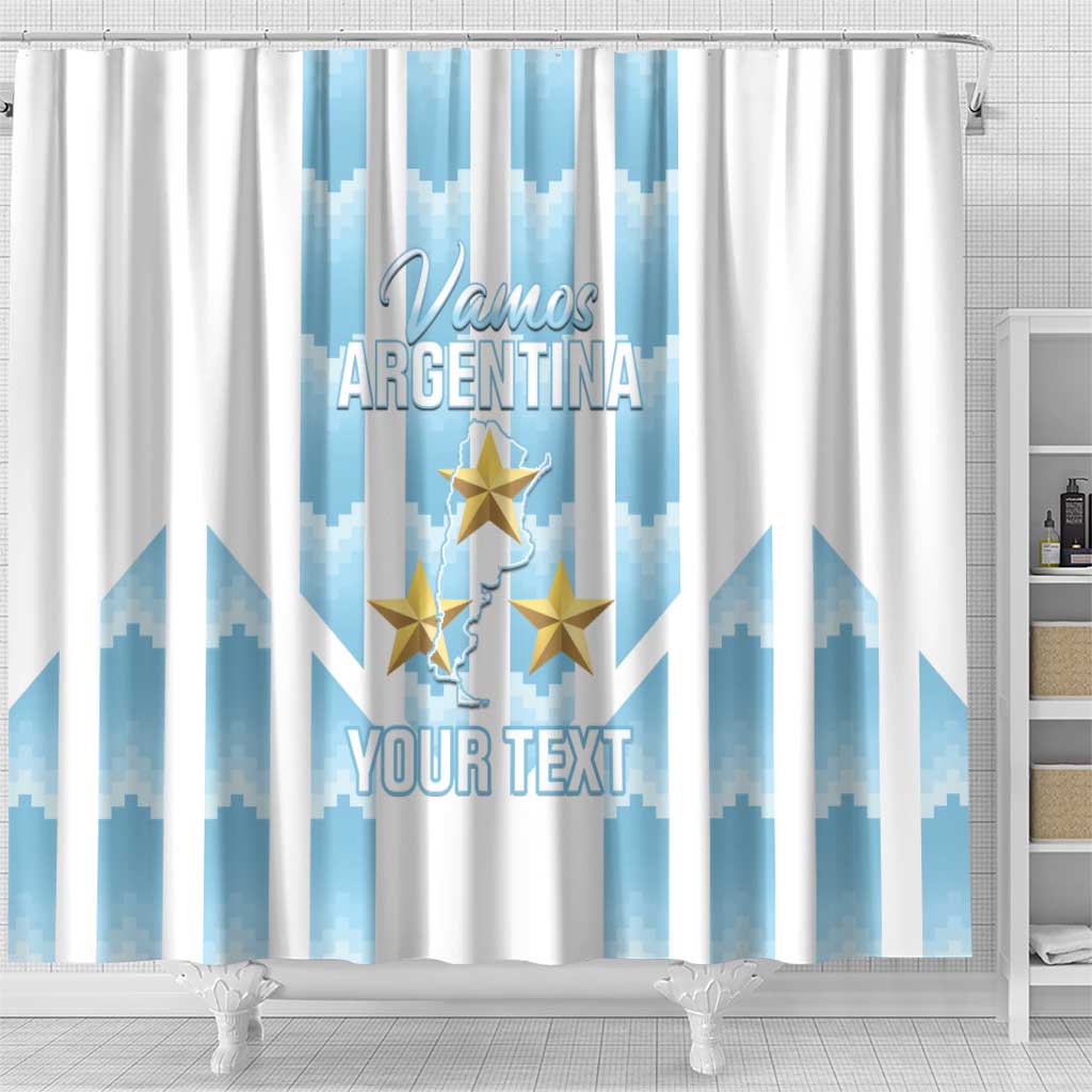 Custom Argentina Football Shower Curtain Vamos La Albiceleste LT14