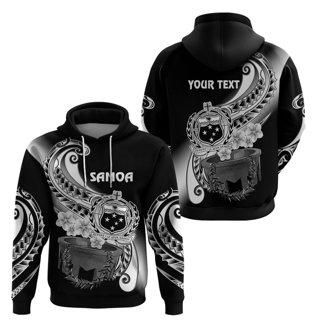 Custom Samoa Hoodie Ula Fala Kava Bowl Plumeria Polynesian Black LT14