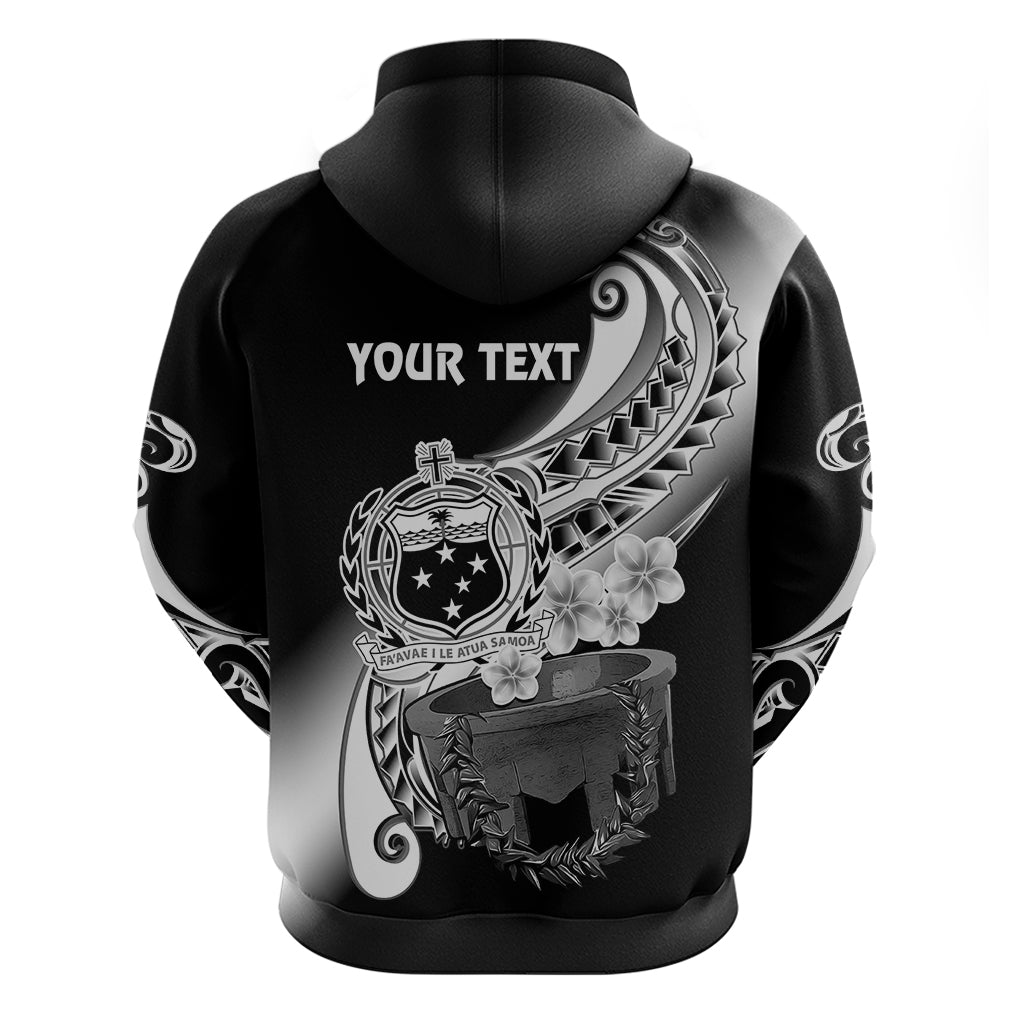 Custom Samoa Hoodie Ula Fala Kava Bowl Plumeria Polynesian Black LT14