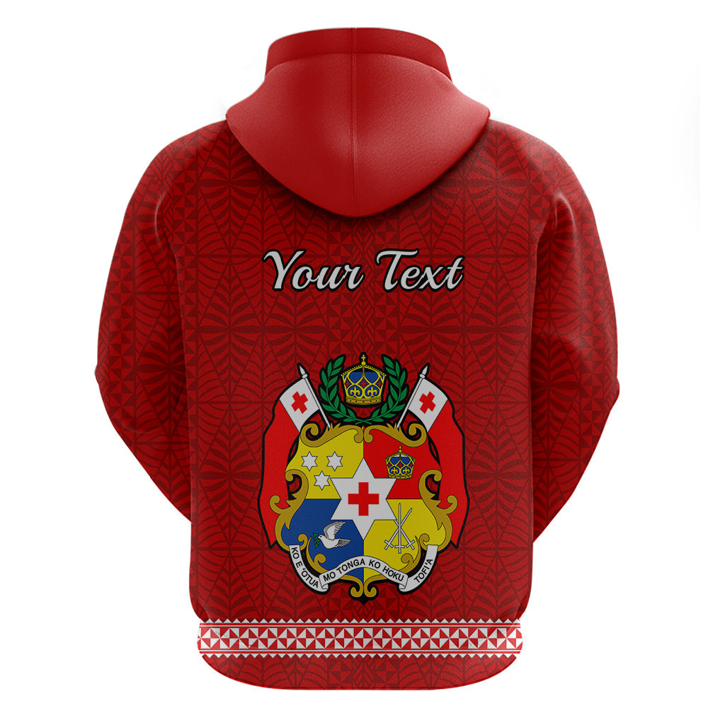 Custom Fathers Day Tonga Hoodie Red Tongan Ngatu I Love You Dad LT14