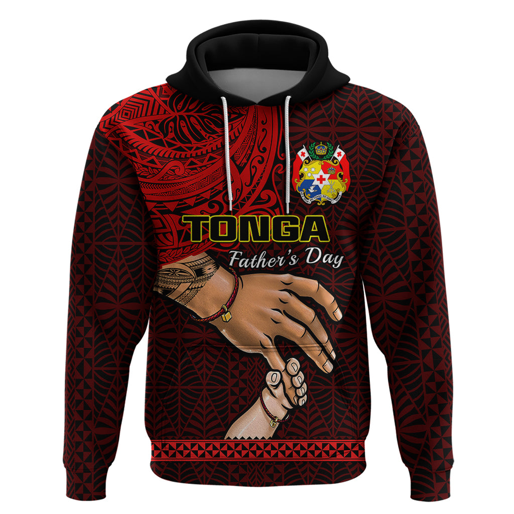 Custom Fathers Day Tonga Hoodie Black Tongan Ngatu I Love You Dad LT14