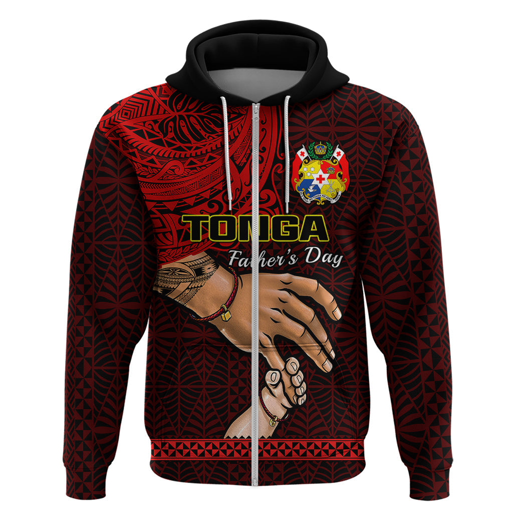 Custom Fathers Day Tonga Hoodie Black Tongan Ngatu I Love You Dad LT14