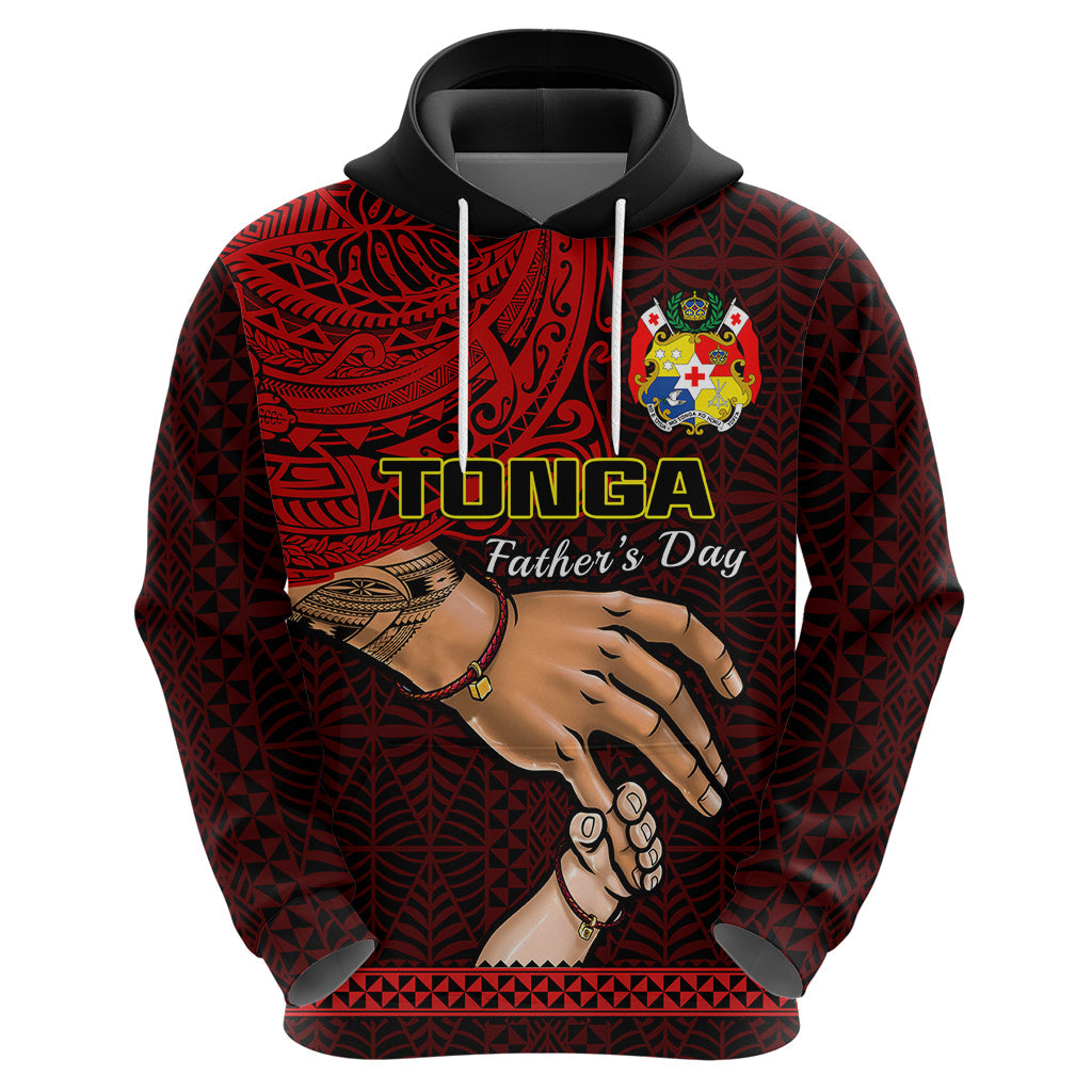 Custom Fathers Day Tonga Hoodie Black Tongan Ngatu I Love You Dad LT14