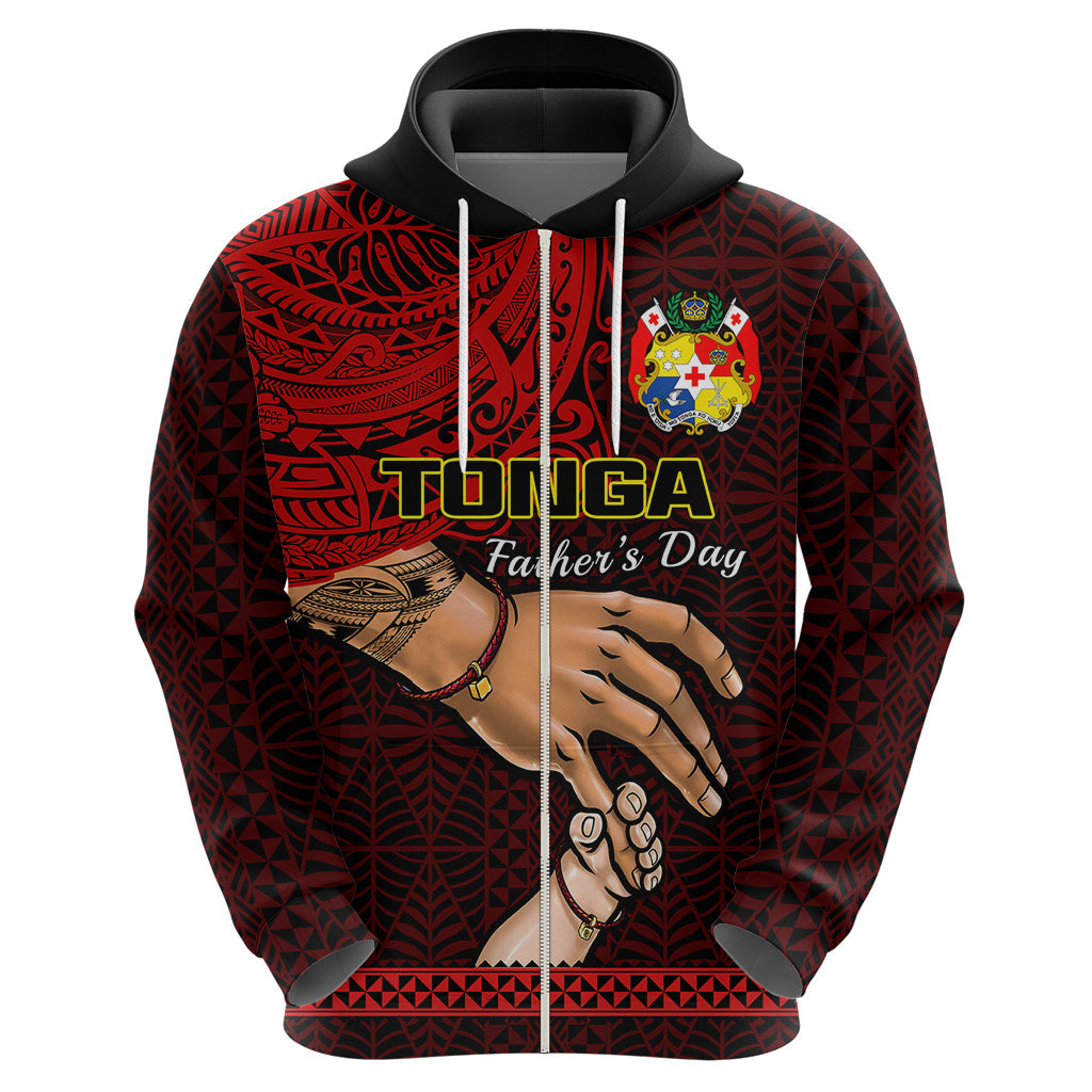 Custom Fathers Day Tonga Hoodie Black Tongan Ngatu I Love You Dad LT14